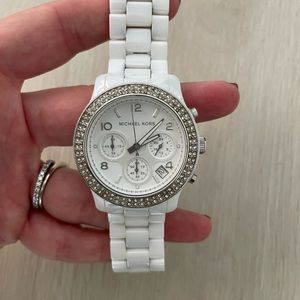 Michael Kors White Ceramic Chronograph Watch
